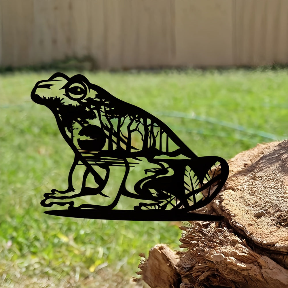Frog Metall Baum Dekorationen Outdoor Metall Garten Kunst