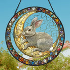 Hase und Mond Sonnenfänger Gemalte Fensterdekorationen Dekohänger für Fenster