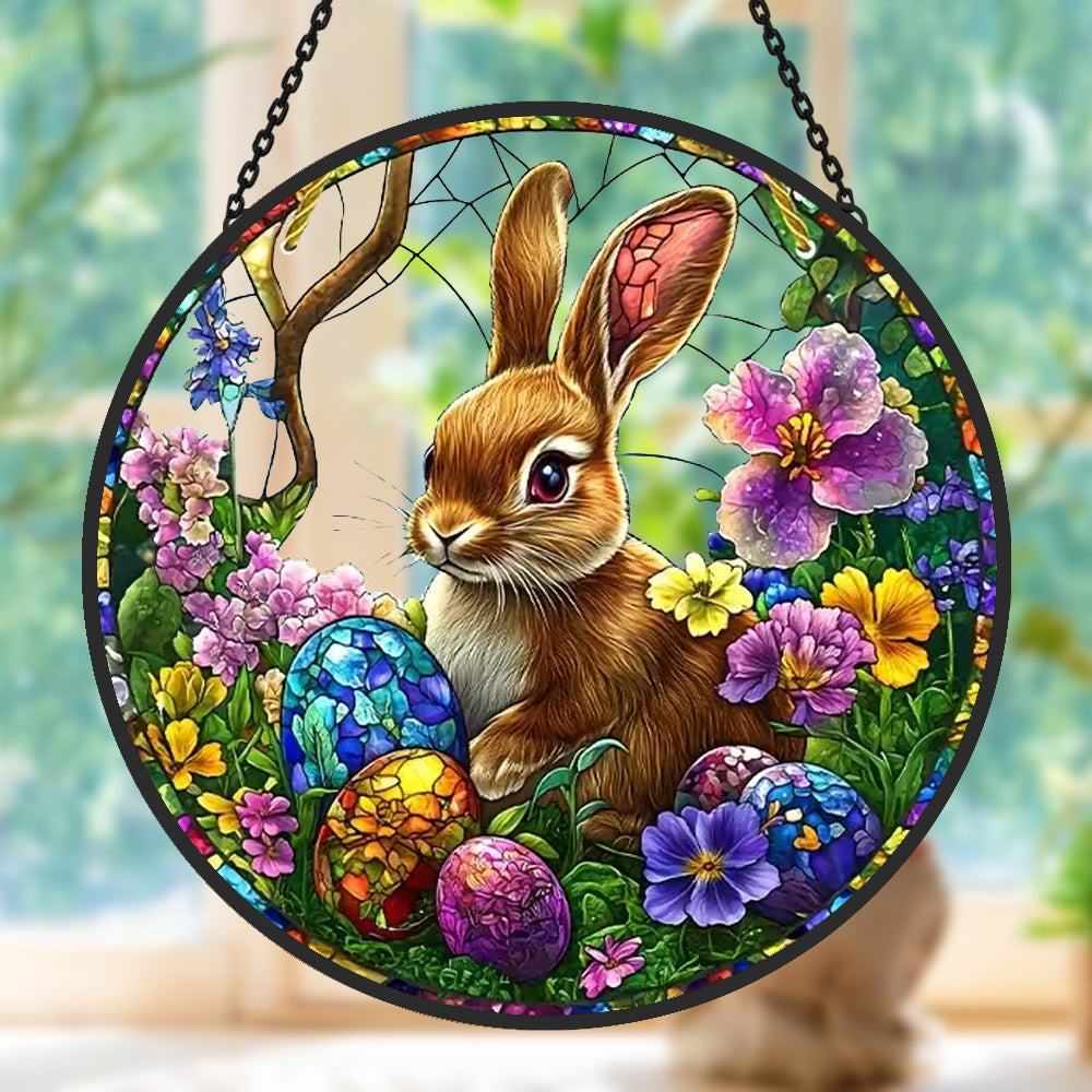 Hasen-Ostereier Sonnenfänger Gemalte Fensterdekorationen Dekohänger für Fenster