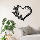 Schmetterling und Herz Metall Wanddekoration