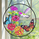 Kolibri & Schmetterling Sonnenfänger Gemalte Fensterdekorationen Dekohänger für Fenster