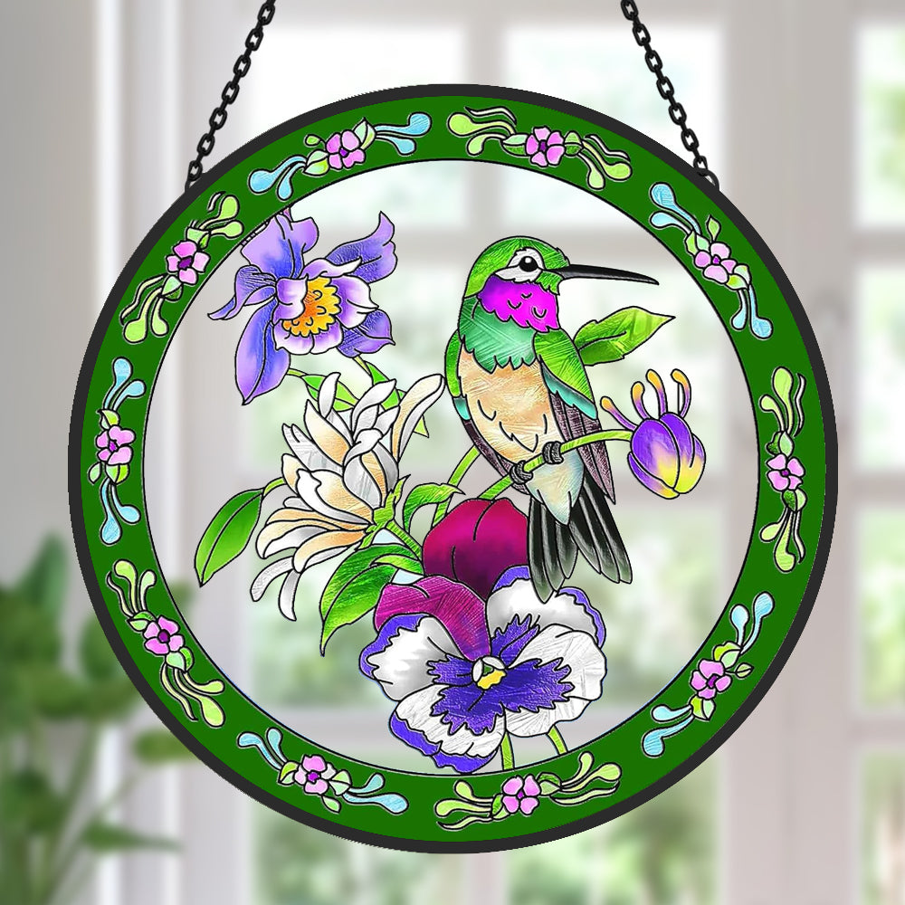 Kolibri Sonnenfänger Gemalte Fensterdekorationen Dekohänger für Fenster
