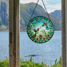 Kolibri und Blumen Sonnenfänger Gemalte Fensterdekorationen Dekohänger für Fenster