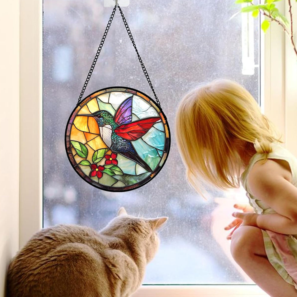 Kolibris Sonnenfänger Gemalte Fensterdekorationen Dekohänger für Fenster