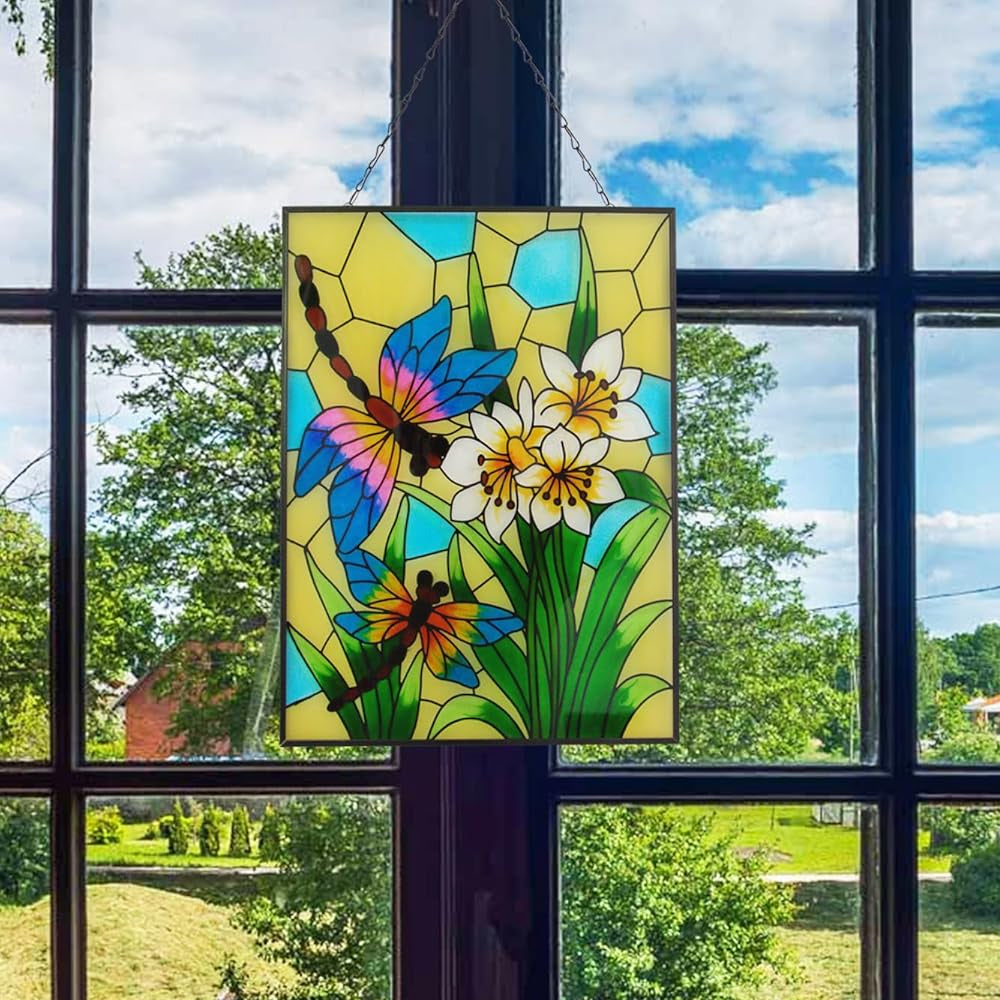 Libelle Sonnenfänger Gemalte Fensterdekorationen Dekohänger für Fenster