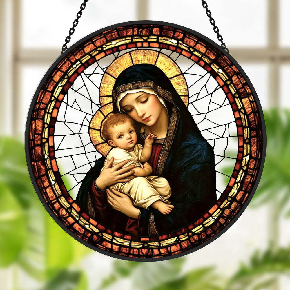 Maria Sonnenfänger Gemalte Fensterdekorationen Dekohänger für Fenster