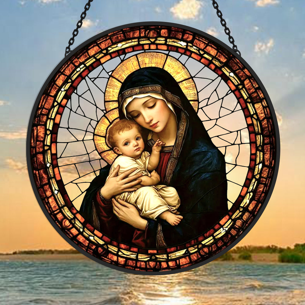 Maria Sonnenfänger Gemalte Fensterdekorationen Dekohänger für Fenster