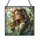 Meerjungfrau Sonnenfänger Gemalte Fensterdekorationen hängendes Fensterdekor