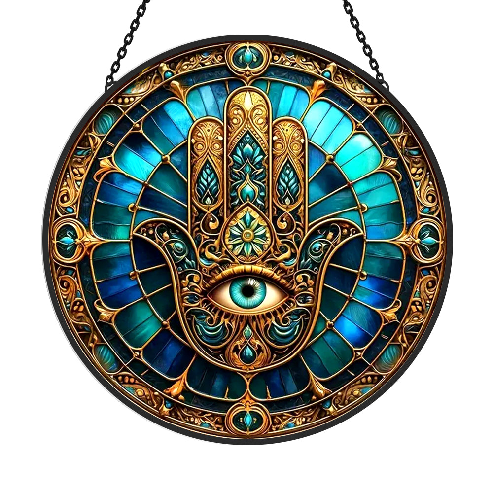 Mystisches Wicca-Amulett Sonnenfänger Gemalte Fensterdekorationen Dekohänger für Fenster