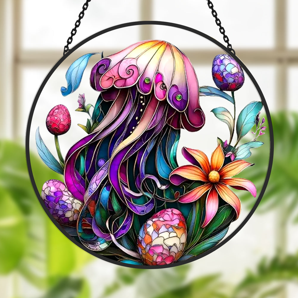 Osterei und Qualle Sonnenfänger Gemalte Fensterdekorationen Fenster-hängendes Dekor