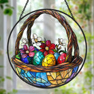 Ostereierkorb Sonnenfänger Gemalte Fensterdekorationen Dekohänger für Fenster