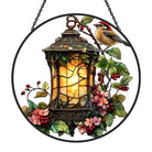 Rotkehlchen und Laterne Sonnenfänger Gemalte Fensterdekorationen Dekohänger für Fenster