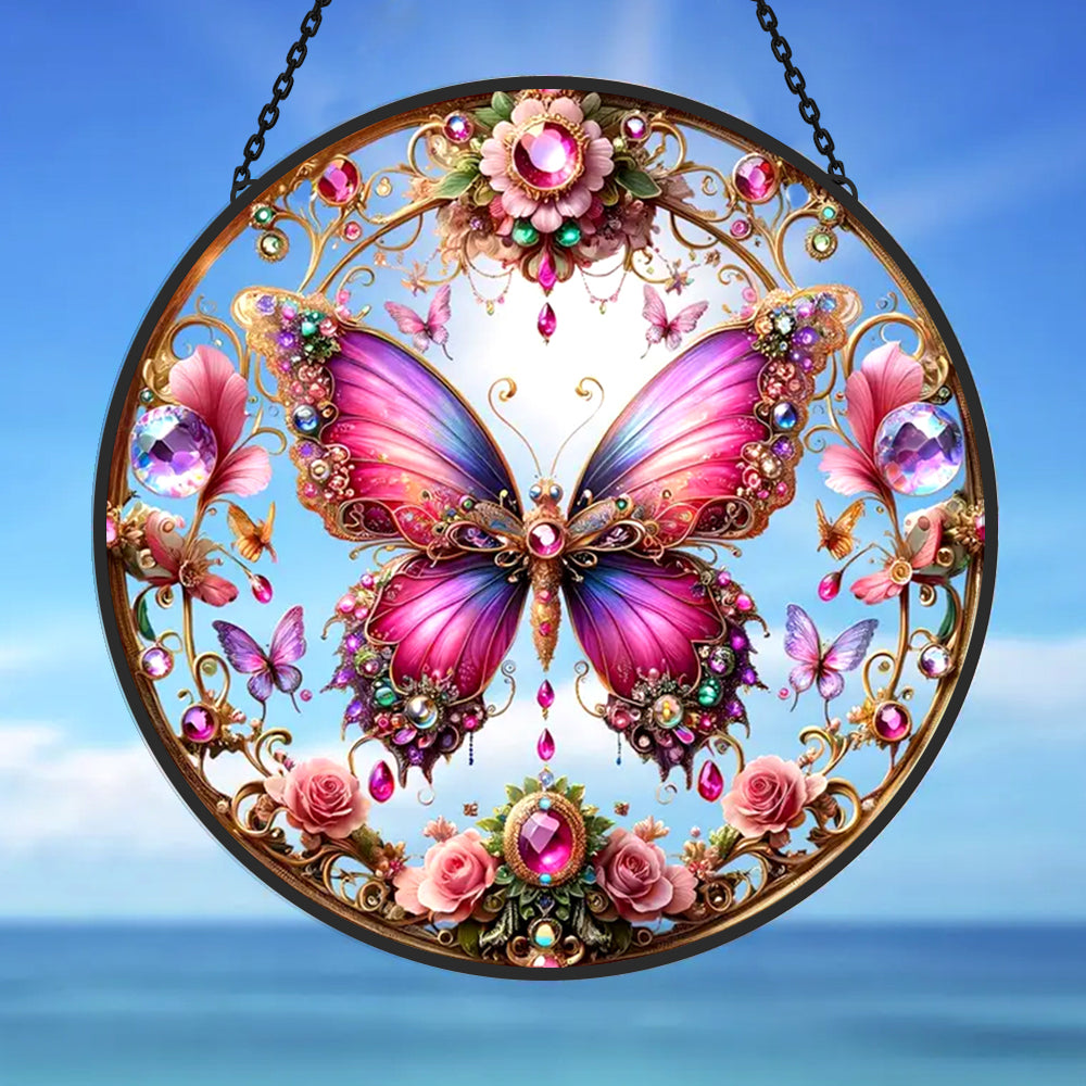 Schmetterling aus Acryl Sonnenfänger Gemalte Fensterdekorationen Dekohänger für Fenster