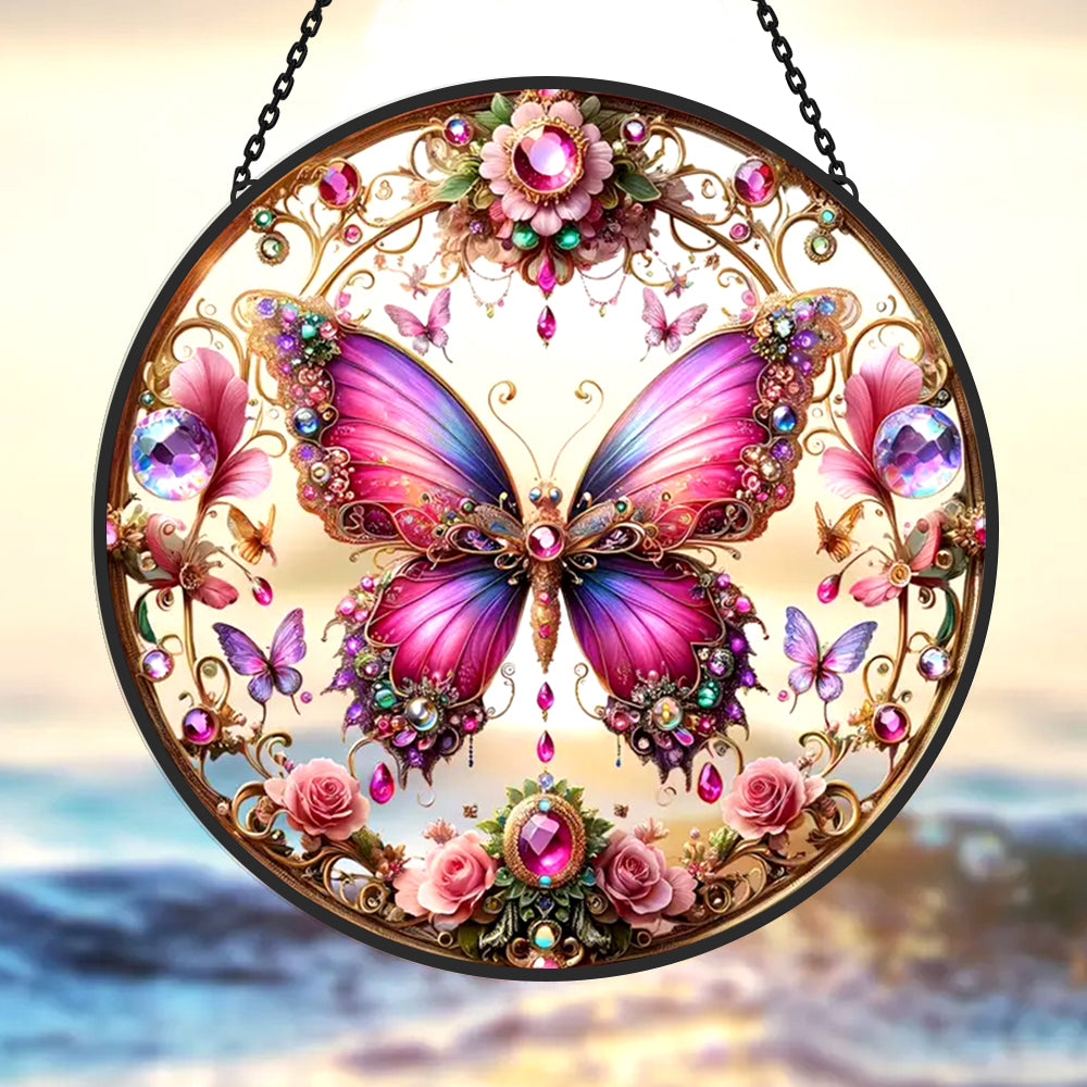 Schmetterling aus Acryl Sonnenfänger Gemalte Fensterdekorationen Dekohänger für Fenster