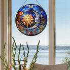 Sonne und Mond Sonnenfänger Gemalte Fensterdekorationen hängendes Fensterdekor