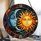 Sonne und Mond Sonnenfänger Gemalte Fensterdekorationen hängendes Fensterdekor