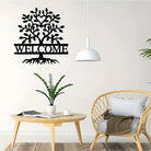 Metall Willkommensschild für Eingangstür Metall Wandkunst Lebensbaum