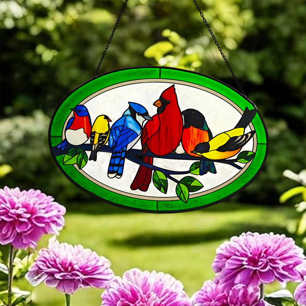Vogel Sonnenfänger Gemalte Fensterdekorationen Dekohänger für Fenster