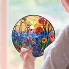 Wildblumen Sonnenfänger Gemalte Fensterdekorationen Dekohänger für Fenster