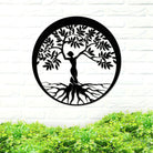 Frau Lebensbaum Metall Wandkunst