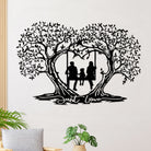 Familie Baum Liebe Baum Herz Geformt Lebensbaum Metall Wandkunst