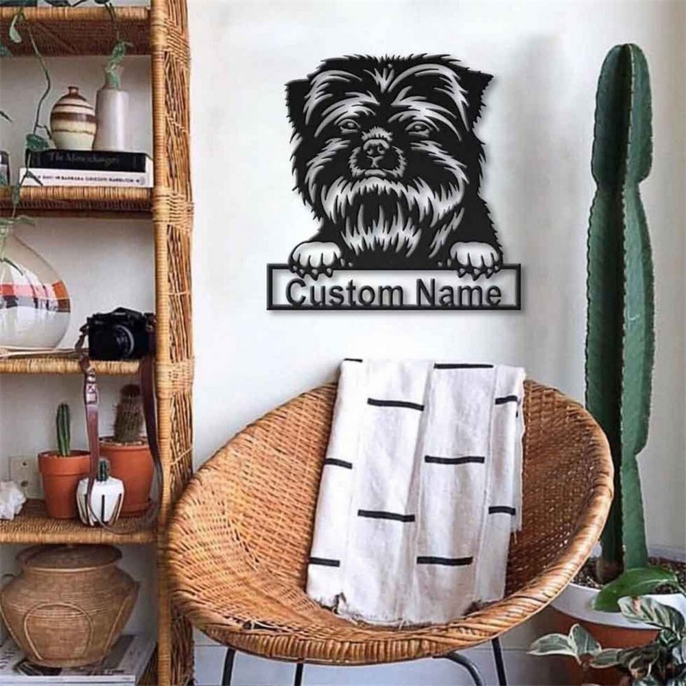 Affenpinscher Hund Metall Kunst Personalisiert Metall Name Schild