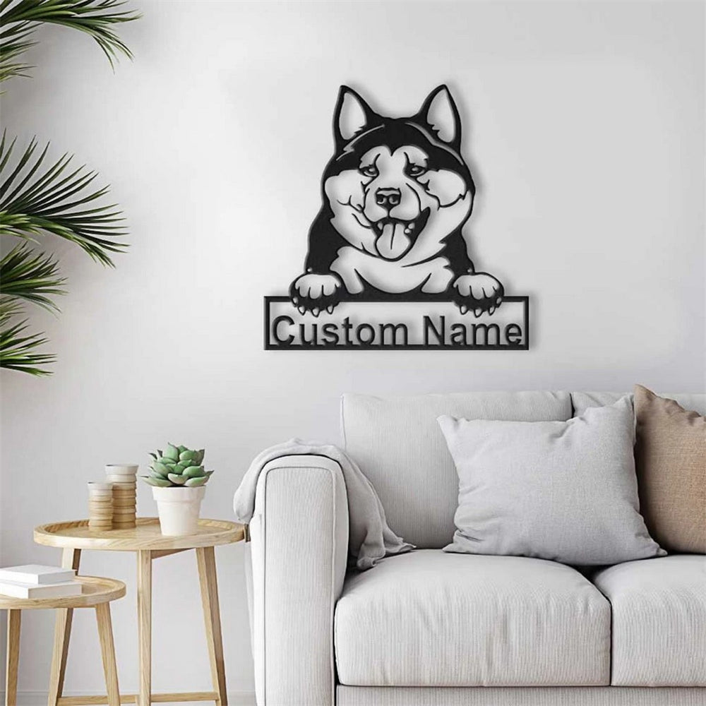 Akita Inu Hund Metall Kunst Personalisiert Metall Name Schild