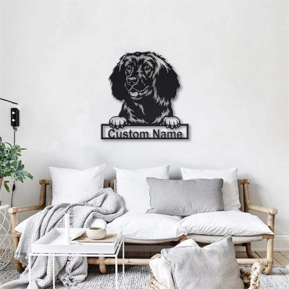 Amerikanischer Wasserspaniel Hund Metall Kunst Personalisiert Metall Name Schild