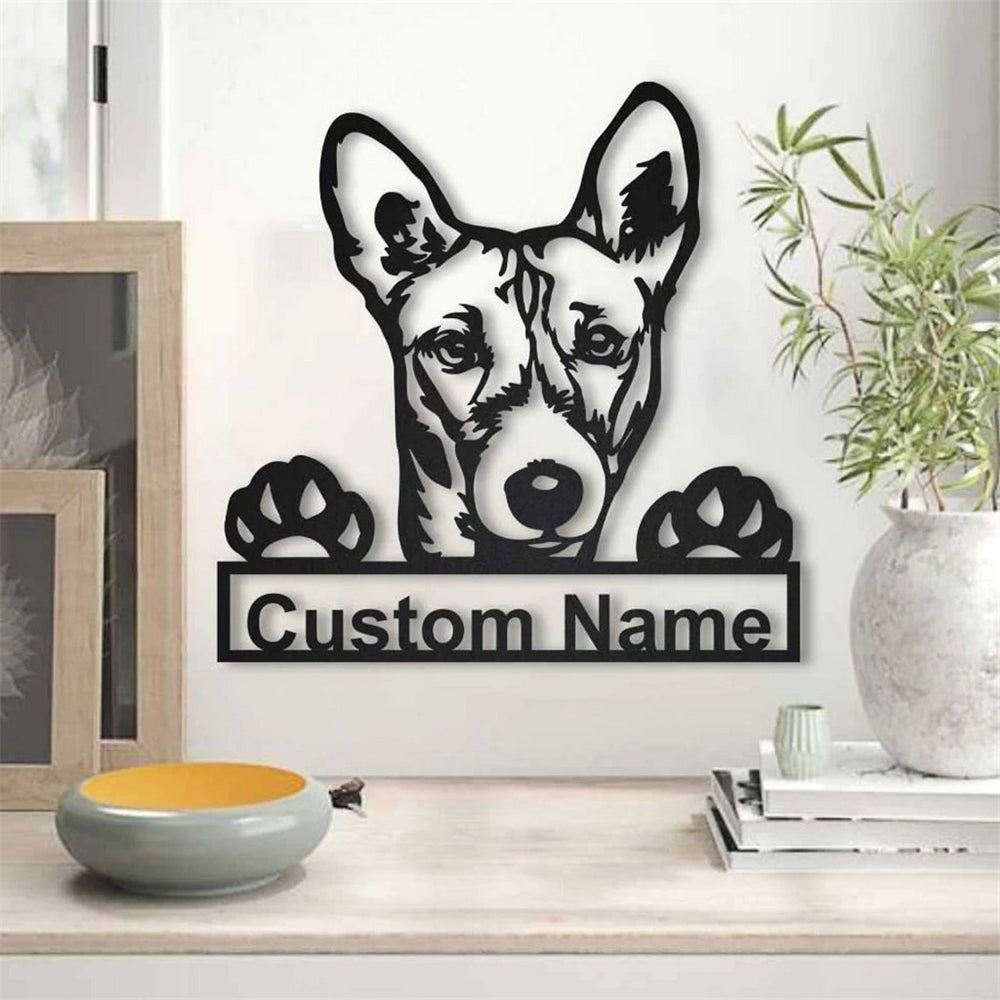 Basenji Hund Metall Kunst Personalisiert Metall Name Schild