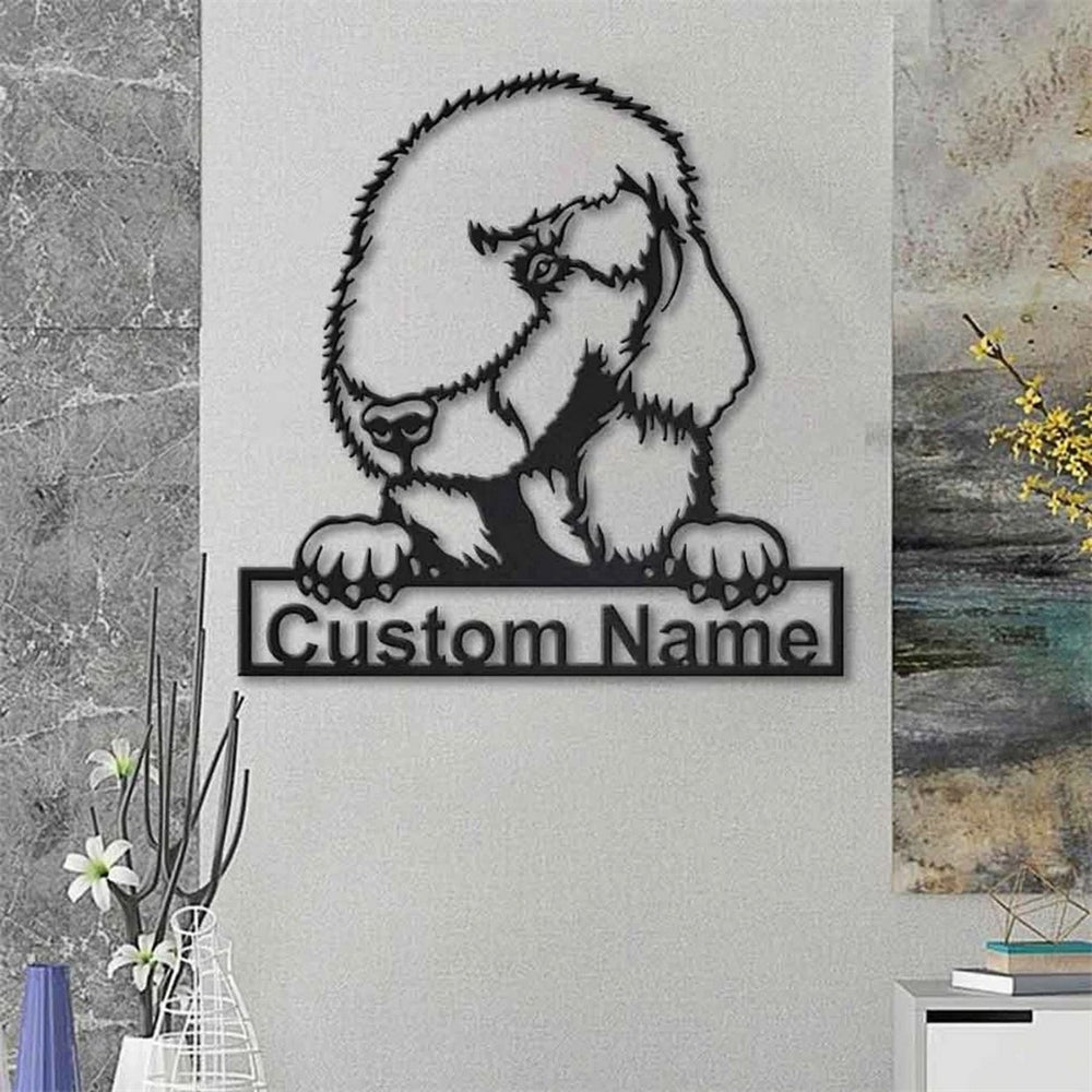 Bedlington Terrier Hund Metall Kunst Personalisiert Metall Name Schild