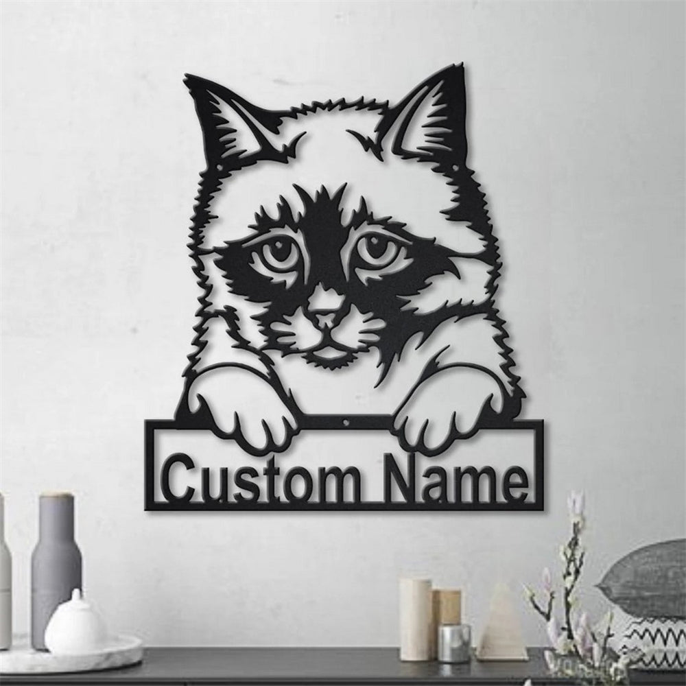 Birma Katze Metall Kunst Personalisiert Metall Name Schild