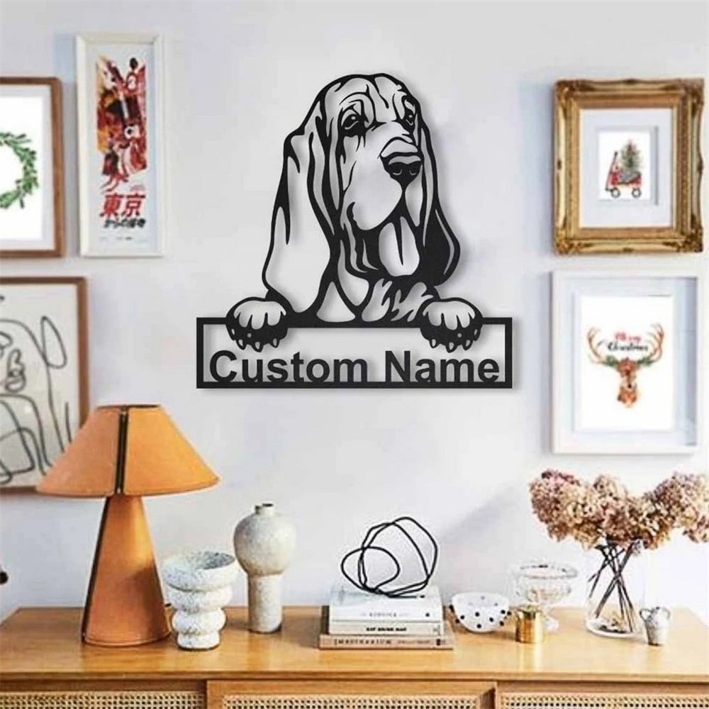 Bluthund Hund Metall Kunst Personalisiert Metall Name Schild