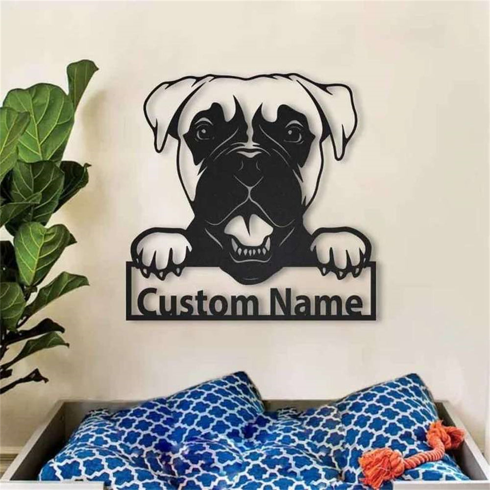 Boxer Hund Metall Wandkunst Hundeliebhaber Personalisiert Metall Schild