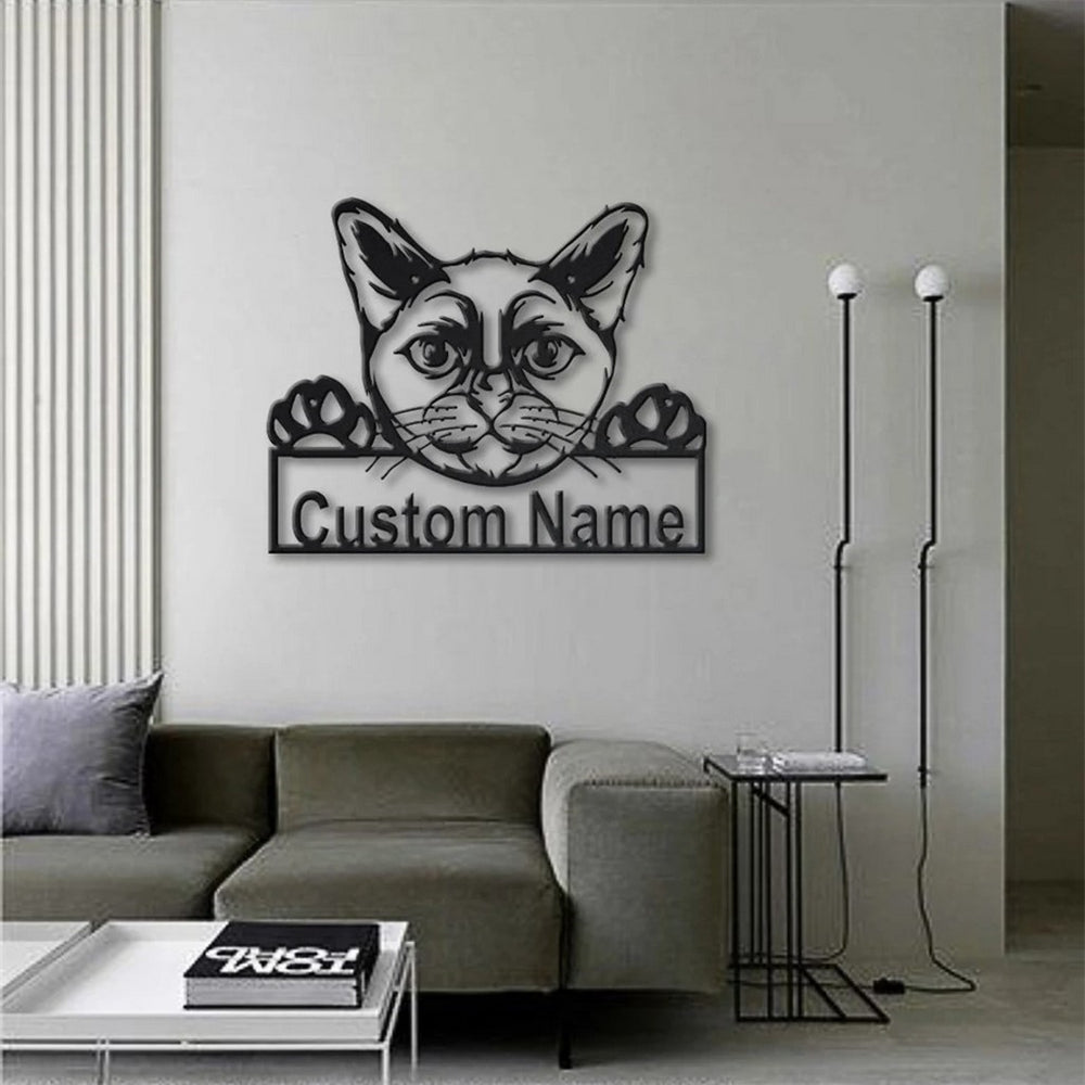 Burmesische Katze Metall Kunst Personalisiert Metall Name Schild