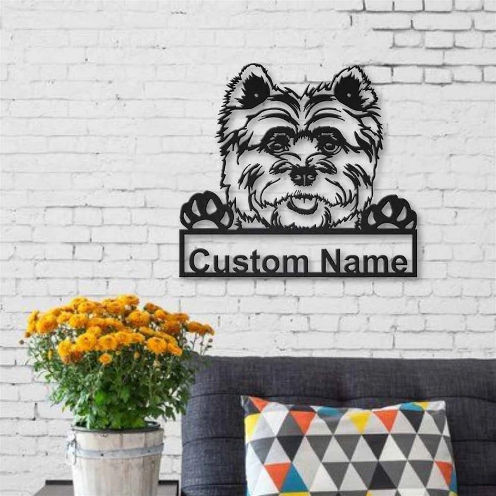 Cairn Terrier Hund Metall Kunst Personalisiert Metall Name Schild