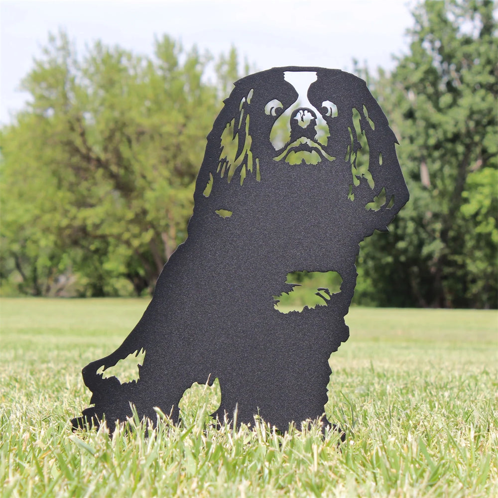 Cavalier King Charles Spaniel Black Metal Dog Silhouette