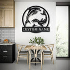 Pärchen Delfin Metall Kunst Personalisiert Metall Name Schild