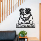Englischer Bulldogge Metall Kunst Personalisiert Metall Name Schild