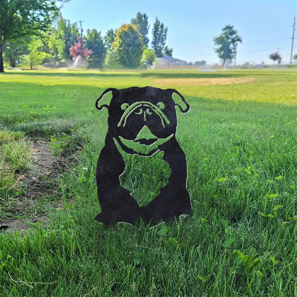 English Bull Dog Metal Silhouette