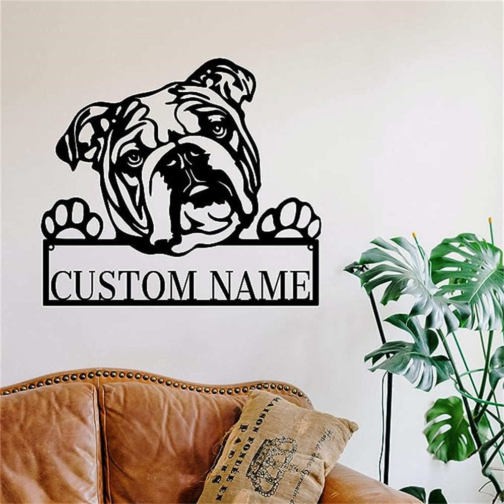 Englischer Bulldogge Personalisiert Metall Name Schild