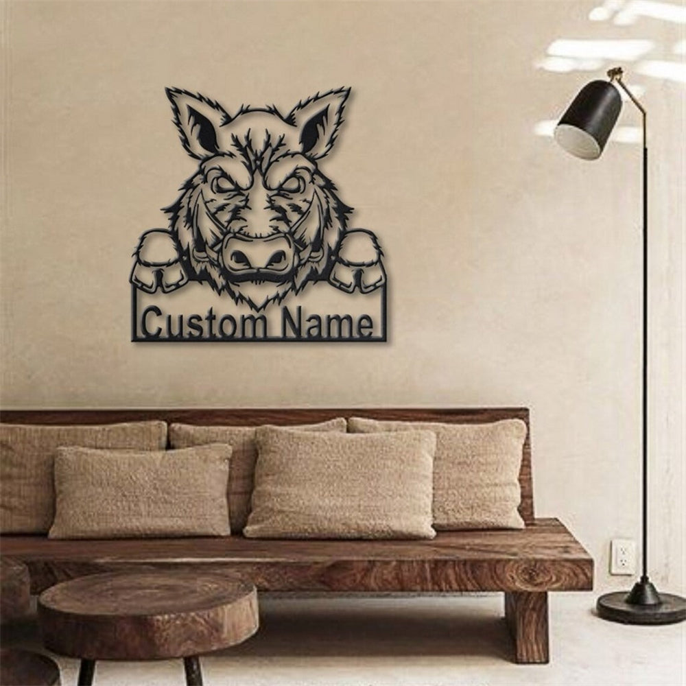 Wildschwein Metall Kunst Personalisiert Metall Name Schild