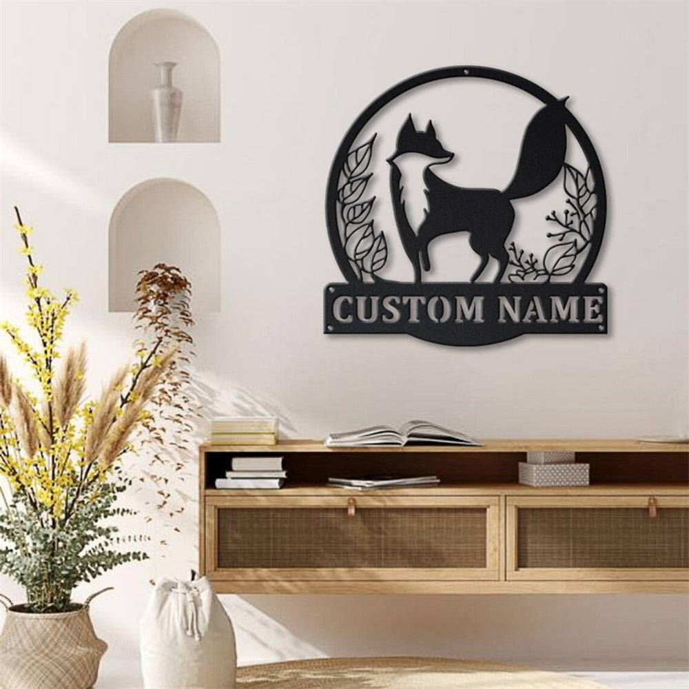 Fuchs Metall Kunst Personalisiert Metall Name Schild