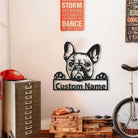 Französische Bulldogge Metall Wandkunst Personalisiert Metall Schild