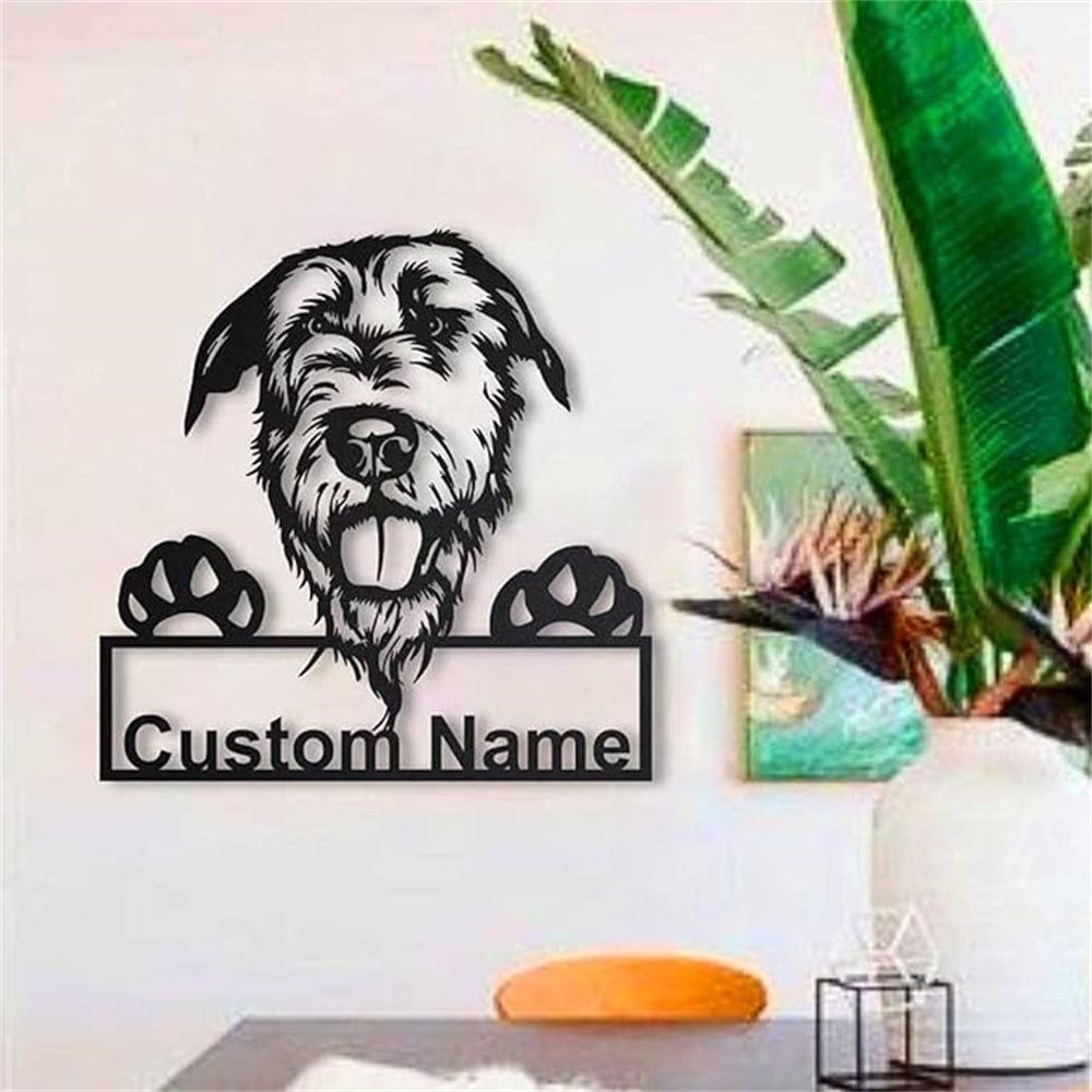 Personalisiert Irischer Wolfshund Metall Schild Kunst