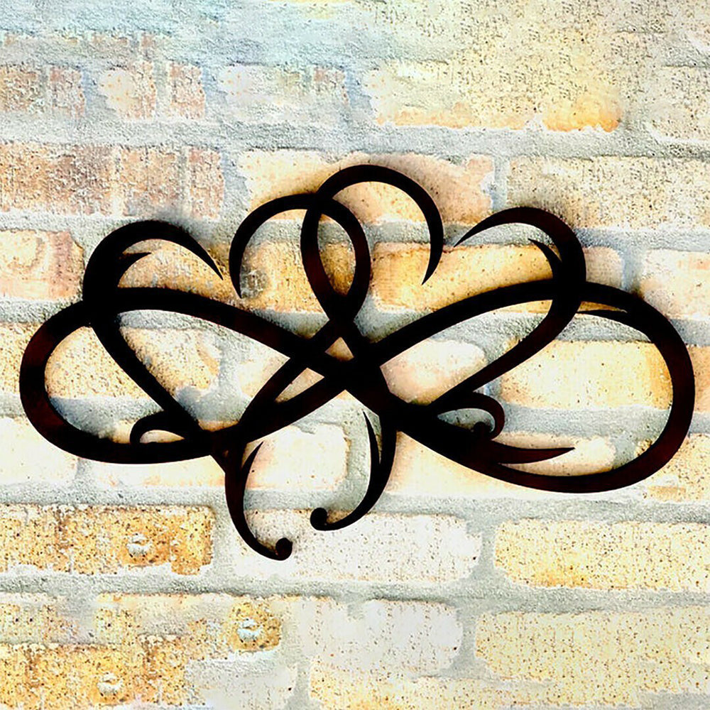 Echte Zwillingsherzen Metall Wandkunst