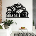 Motorrad Metall Wandkunst Individuell Name Metall Schild