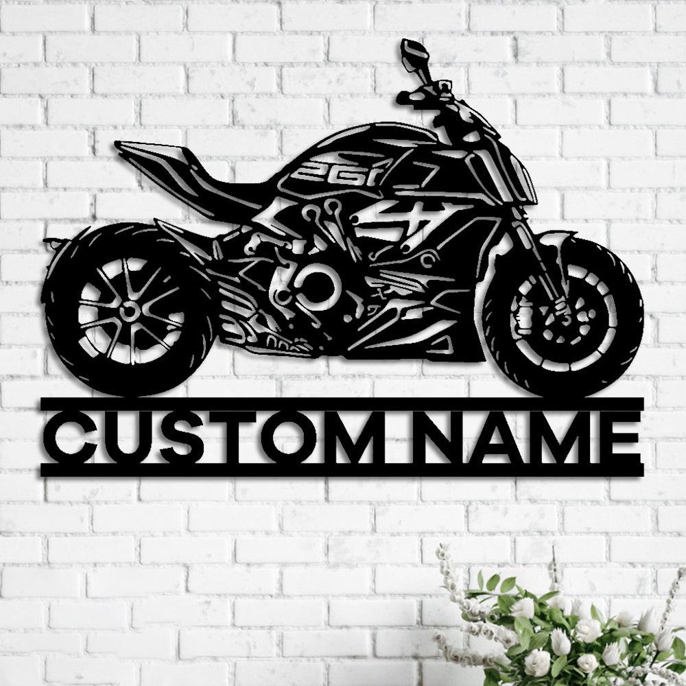 Motorrad Metall Wandkunst Individuell Name Metall Schild