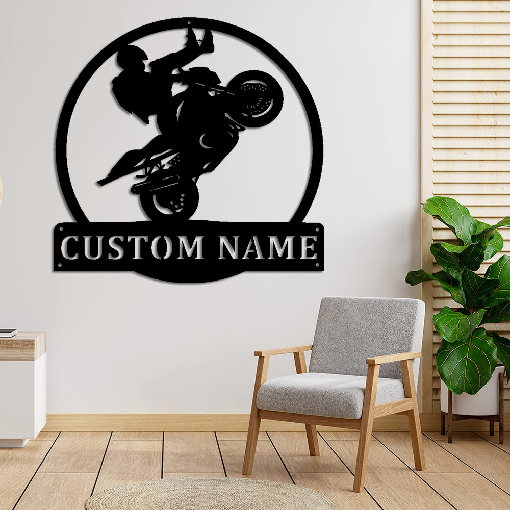 Motorrad Metall Wandkunst Individuell Name Metall Schild