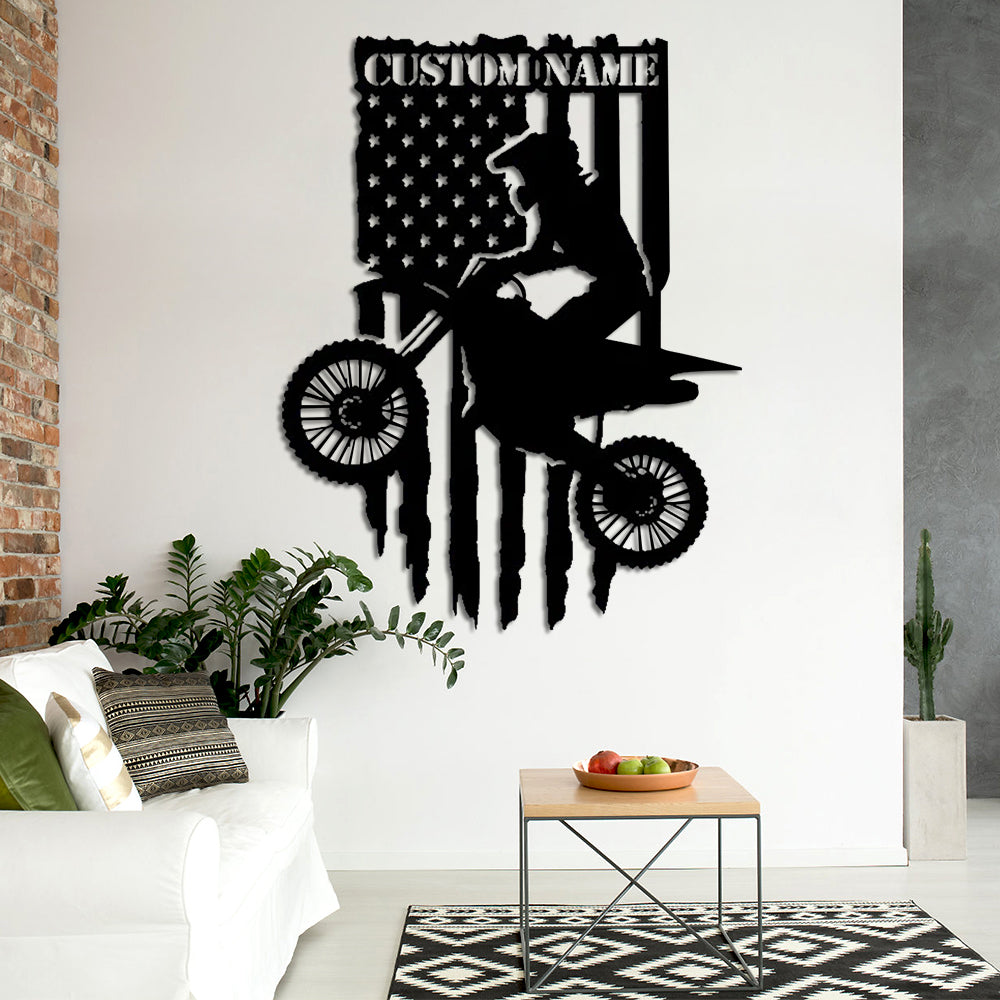 Motorrad Metall Wandkunst Individuell Name Metall Schild