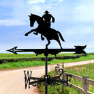 1-Person Western Cowboy Edelstahl Wetterfahne